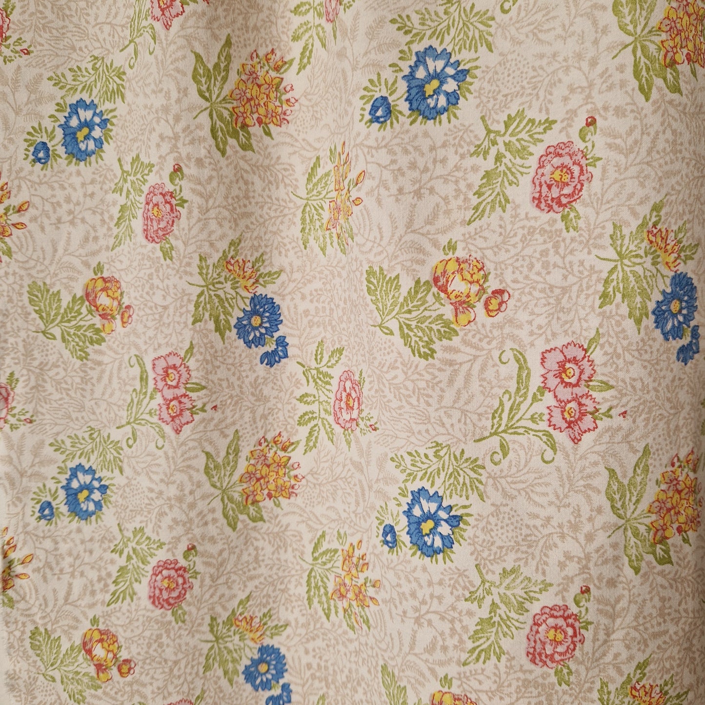 Grand Sac Bowling Bleu & Ecru, doublure à fleurs rose et bleu - Blue Fabrik