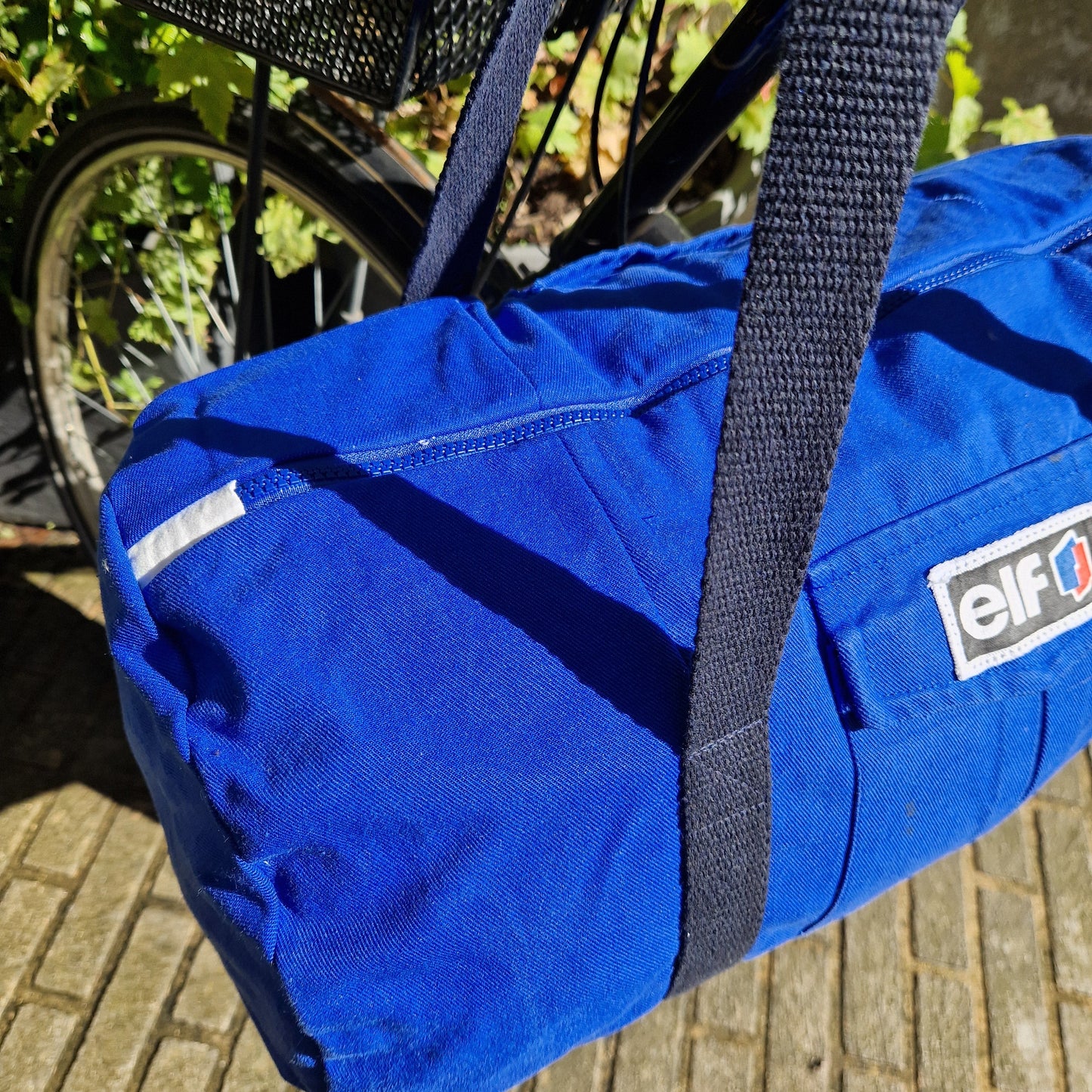 Grand Sac Bowling Bleu & Noir, doublure unie, ELF - Blue Fabrik