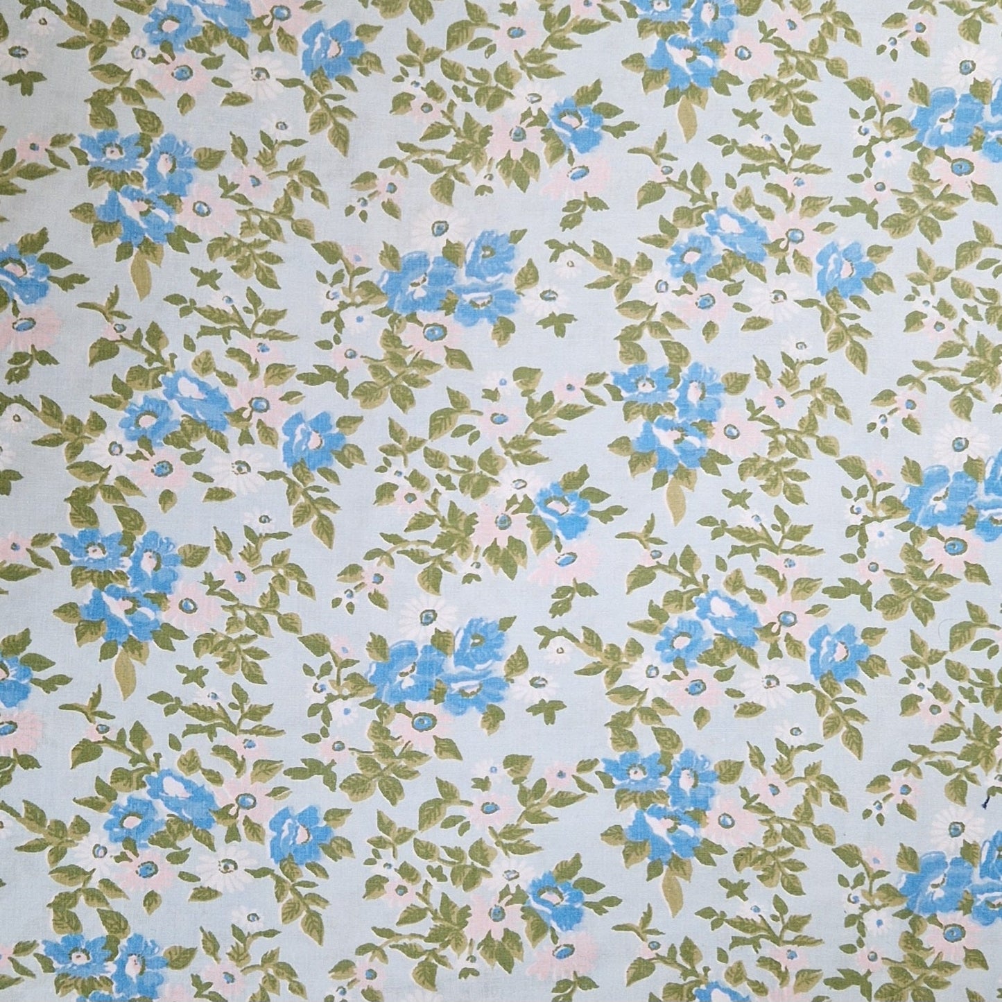 Grand Sac Bowling Bleu & Vert Sapin, doublure à fleurs bleues - Blue Fabrik