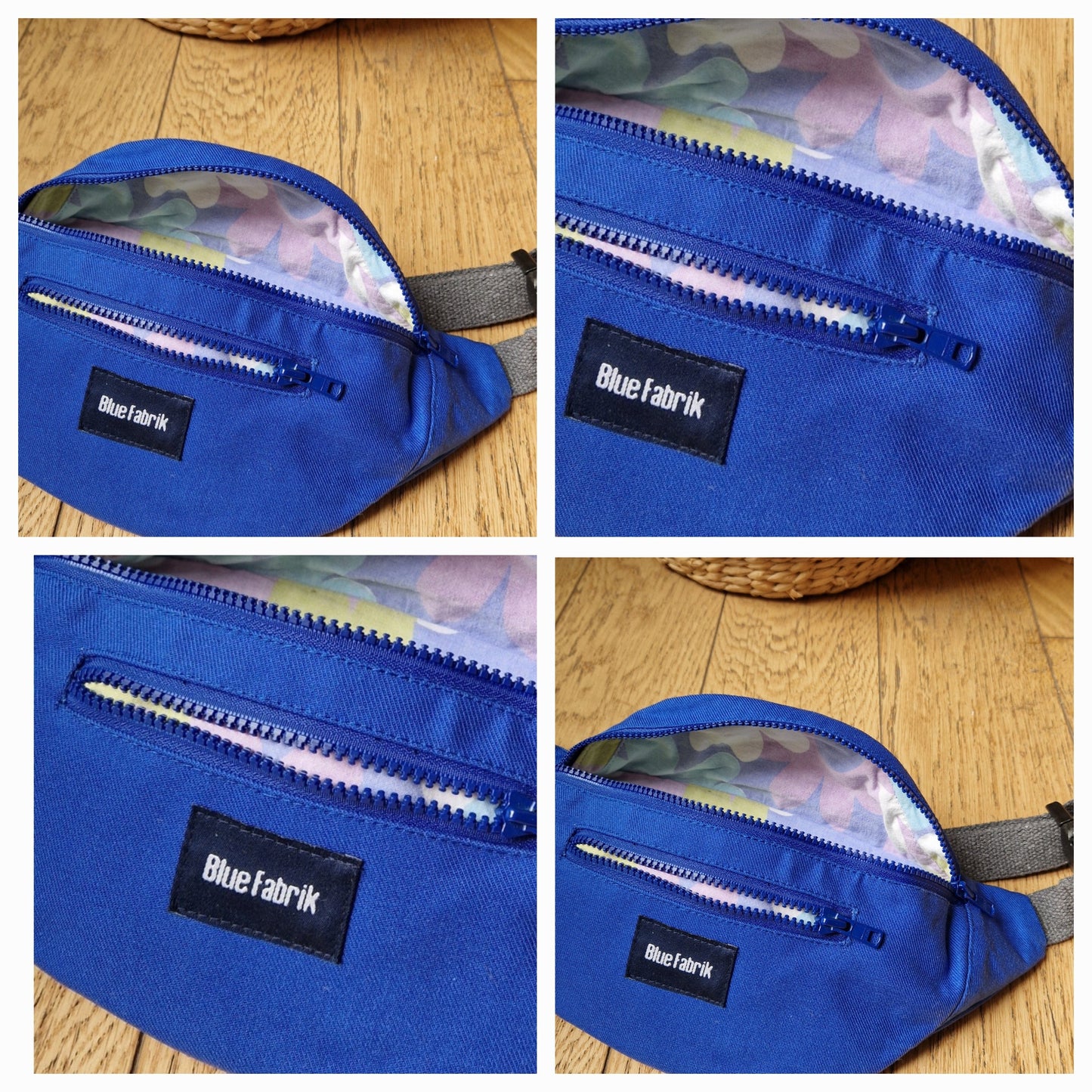 Sac Banane Bleu ou Vert avec petite poche, sur mesure - Blue Fabrik