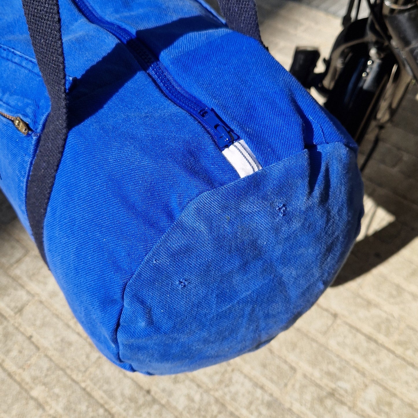 Sac Bowling Medium Bleu & Bleu marine, doublure à carreaux - Blue Fabrik