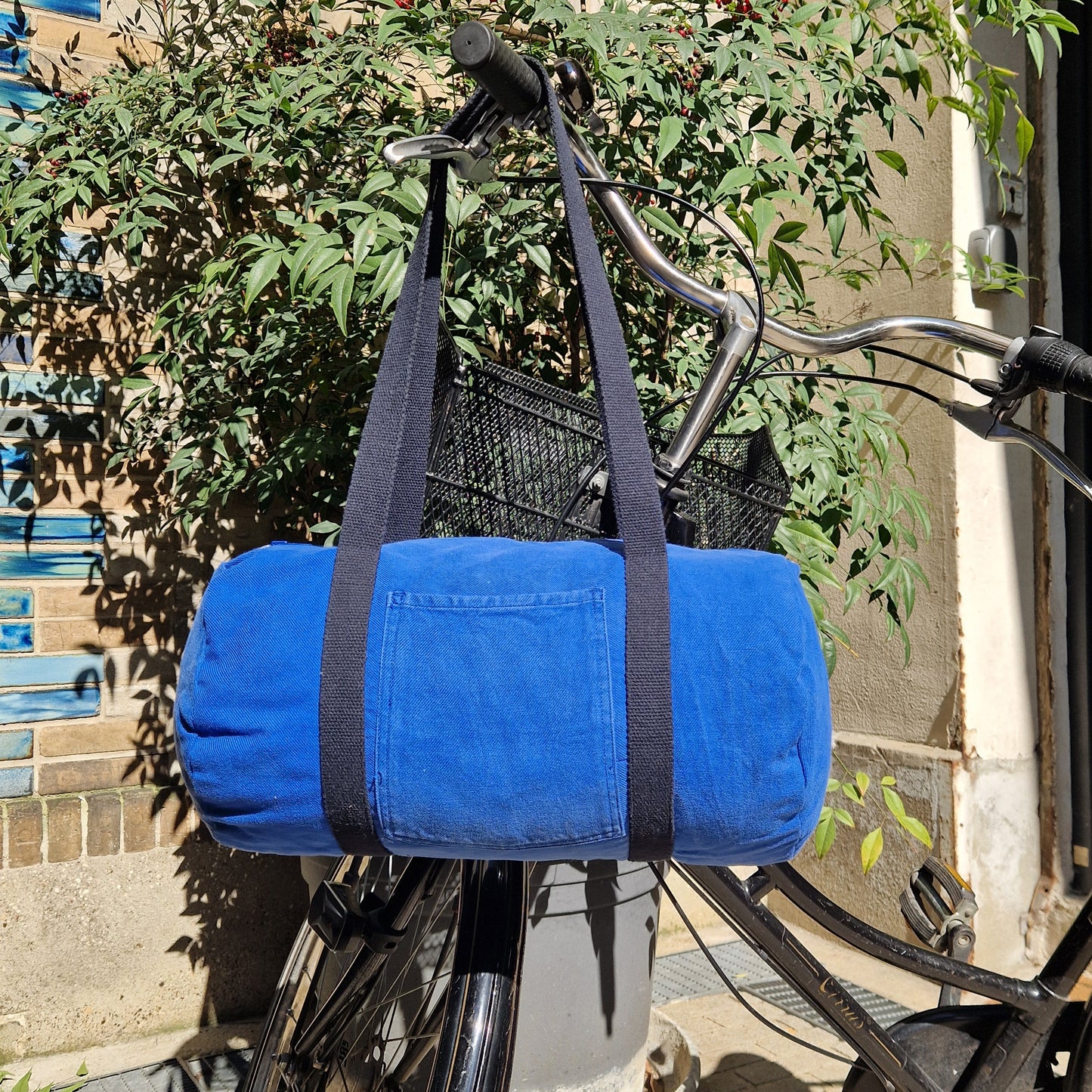 Sac Bowling Medium Bleu & Bleu marine, doublure à carreaux - Blue Fabrik
