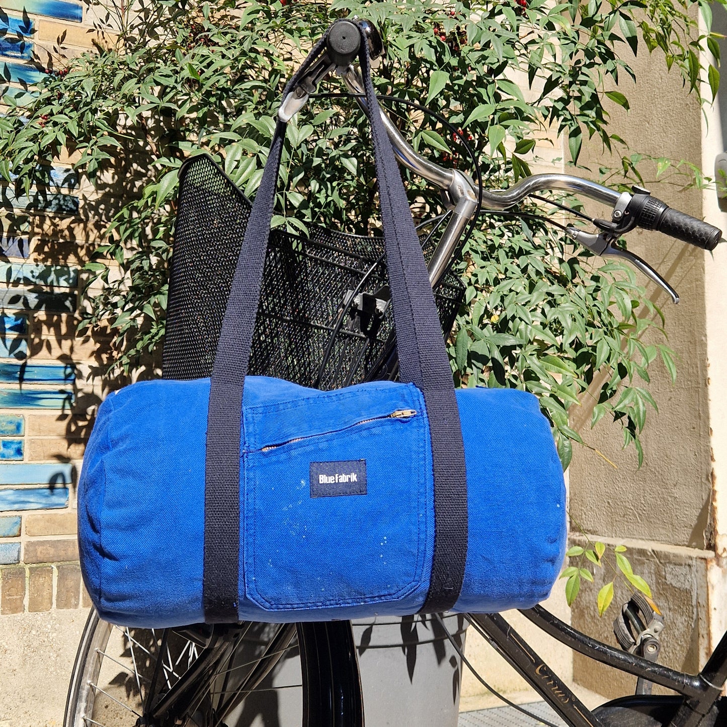 Sac Bowling Medium Bleu & Bleu marine, doublure à carreaux - Blue Fabrik