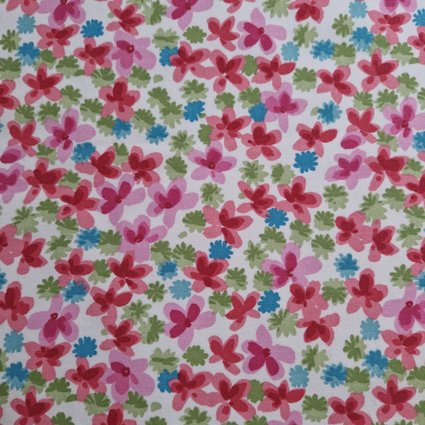 Sac Bowling Medium Bleu & Cerise, doublure à fleurs - Blue Fabrik