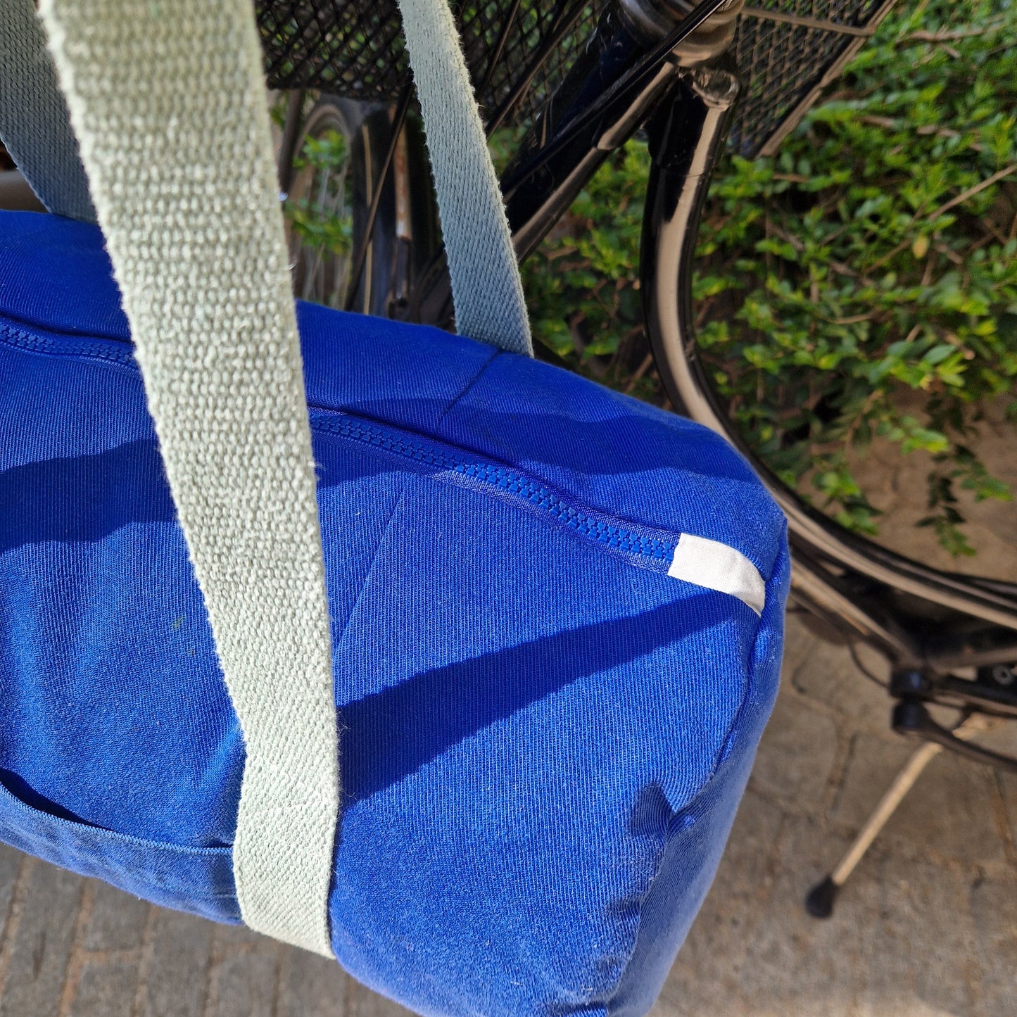 Sac Bowling Medium Bleu & vert d'eau, doublure unie - Blue Fabrik
