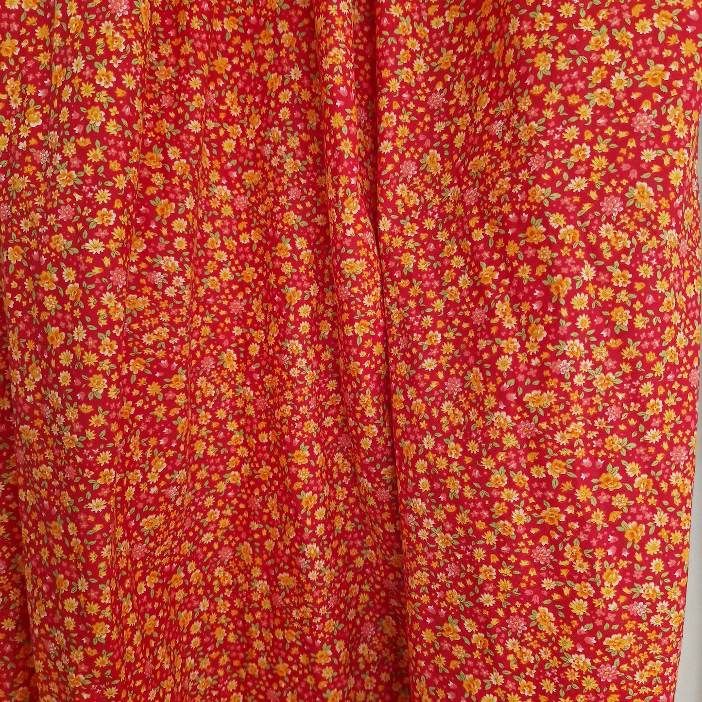 Sac Cabas Bleu & Cerise, doublure rouge à petites fleurs jaunes - Blue Fabrik