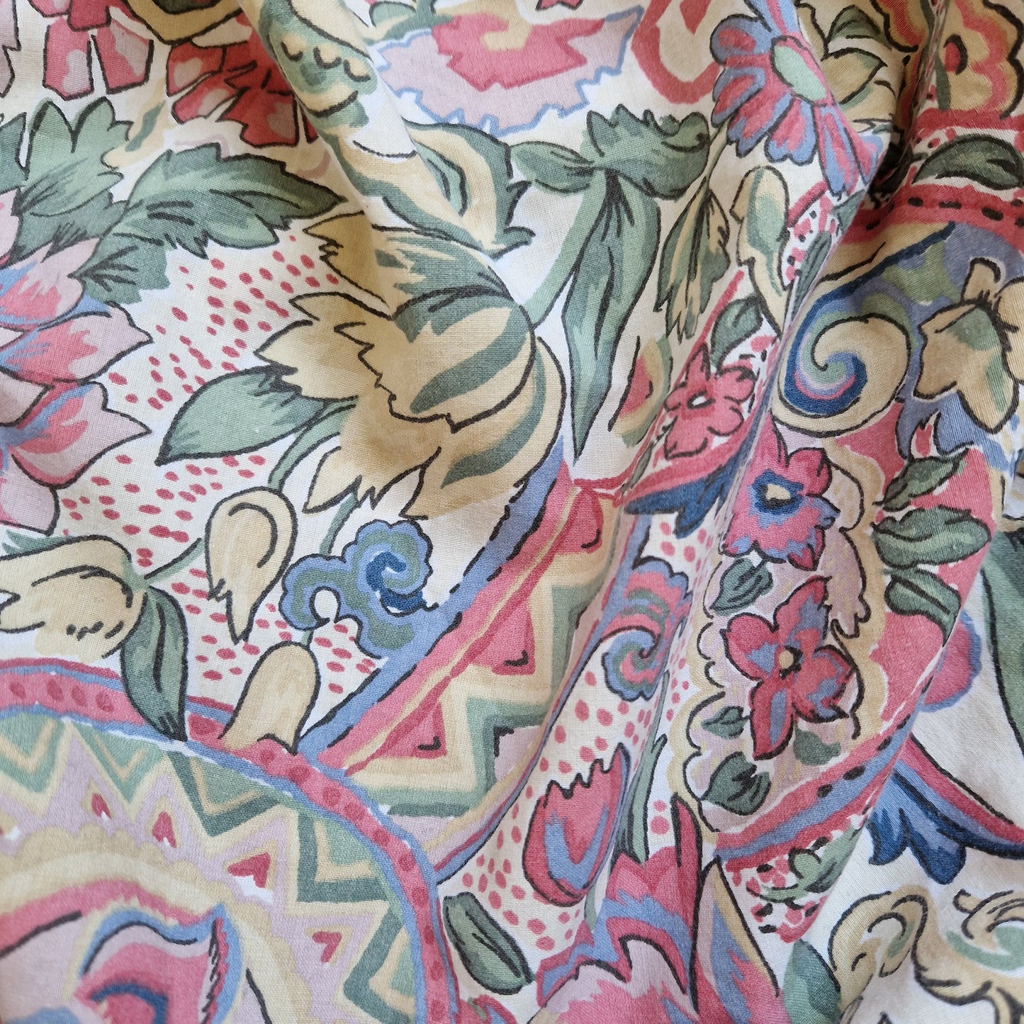 Sac Cabas Bleu & Rose, doublure fleurie - Blue Fabrik