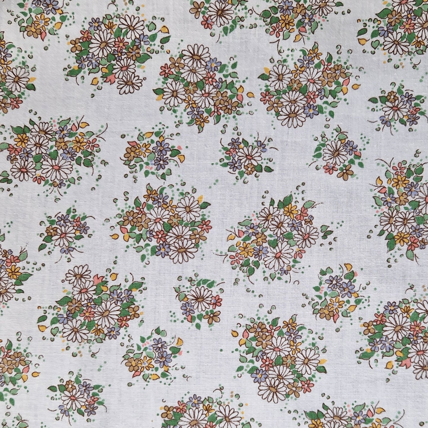 Sac Cabas Bleu & Vert Sapin, doublure à petites fleurs - Blue Fabrik