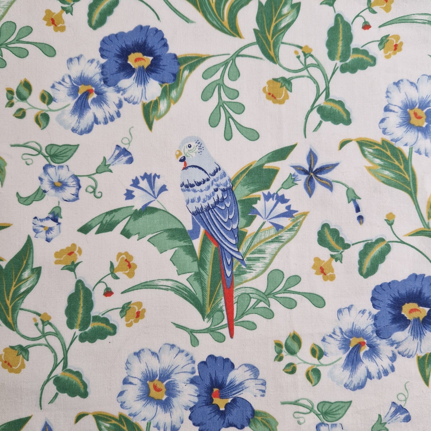 Sac Mini Bowling Bleu & Anis, doublure fleurie - Blue Fabrik