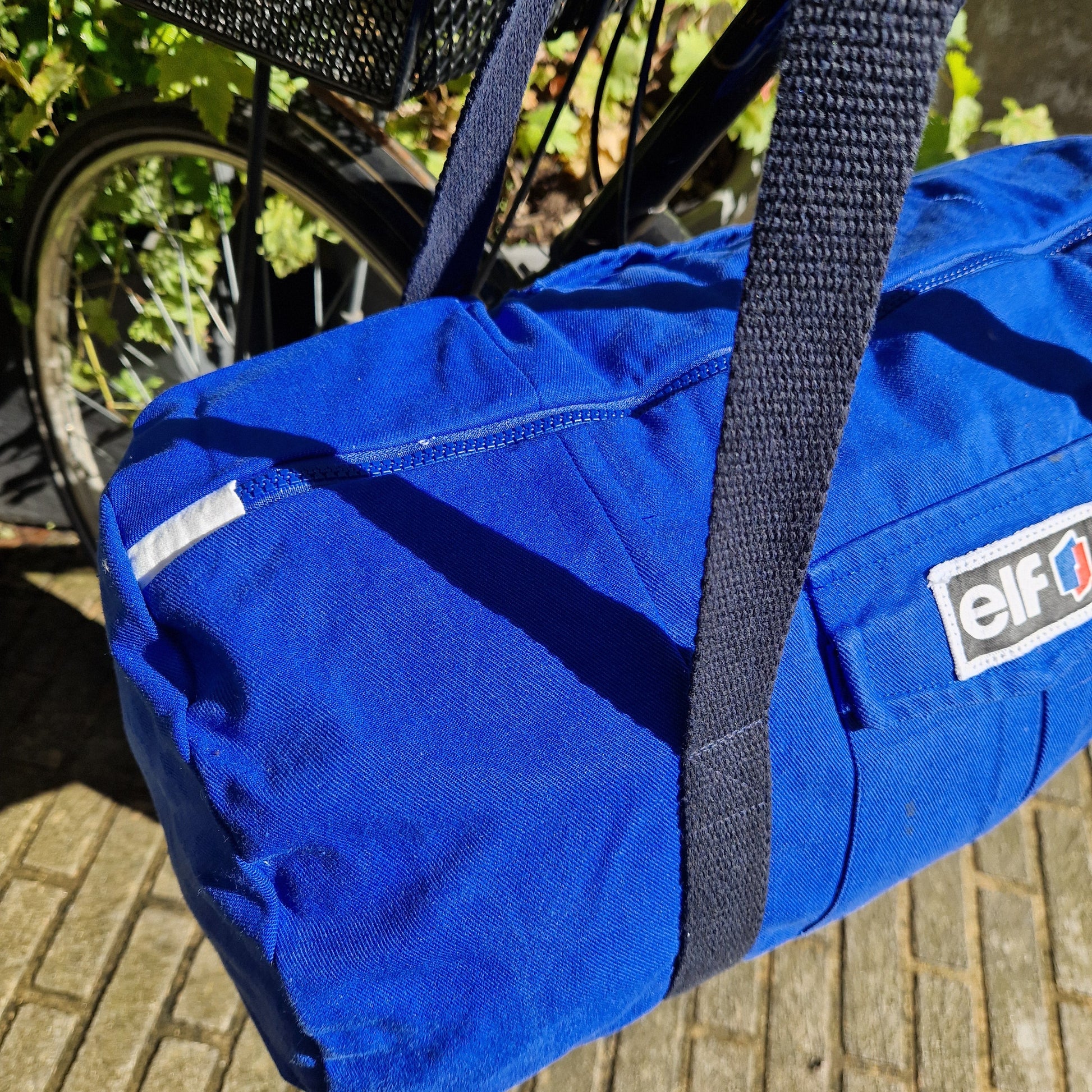 Grand Sac Bowling Bleu & Noir, doublure unie, ELF - Blue Fabrik