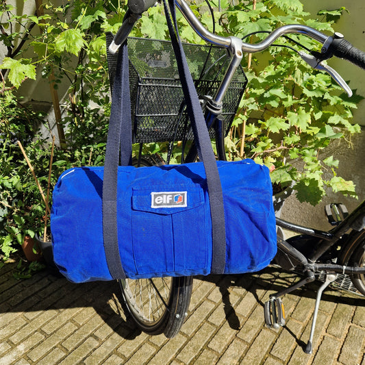 Grand Sac Bowling Bleu & Noir, doublure unie, ELF - Blue Fabrik