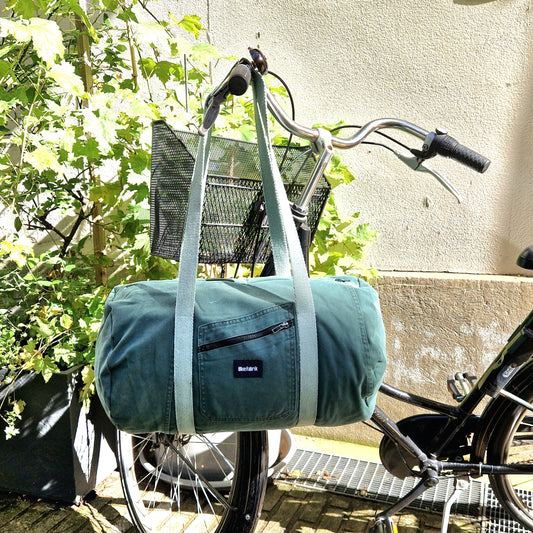 Grand Sac Bowling Vert & Vert d’eau, doublure fleurie - Blue Fabrik