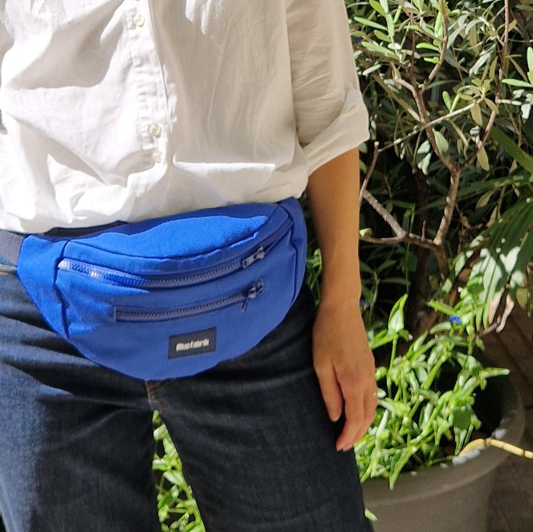 Sac Banane Bleu & Bleu marine, doublure à petites fleurs