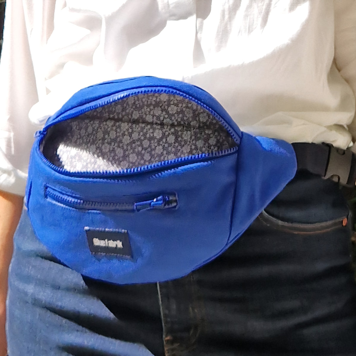 Sac Banane Bleu & Bleu marine, doublure à petites fleurs