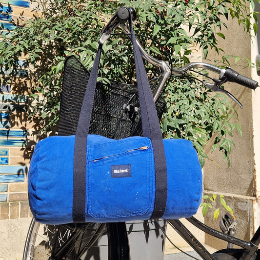Sac Bowling Medium Bleu & Bleu marine, doublure à carreaux - Blue Fabrik