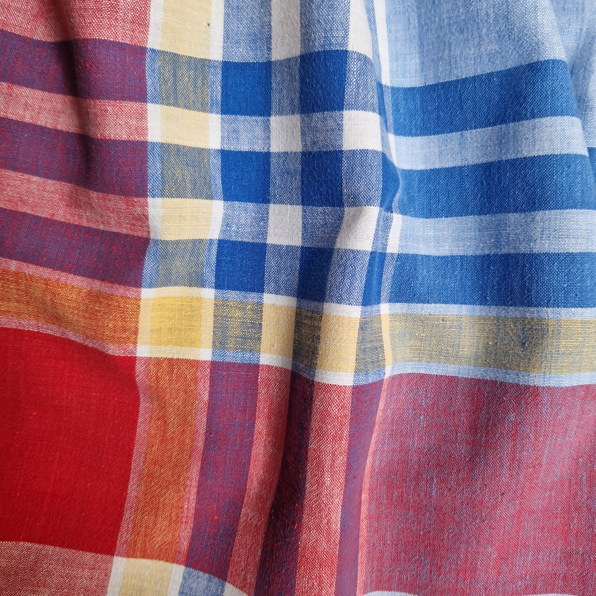 Sac Bowling Medium Bleu & Bleu marine, doublure à grands carreaux colorés - Blue Fabrik