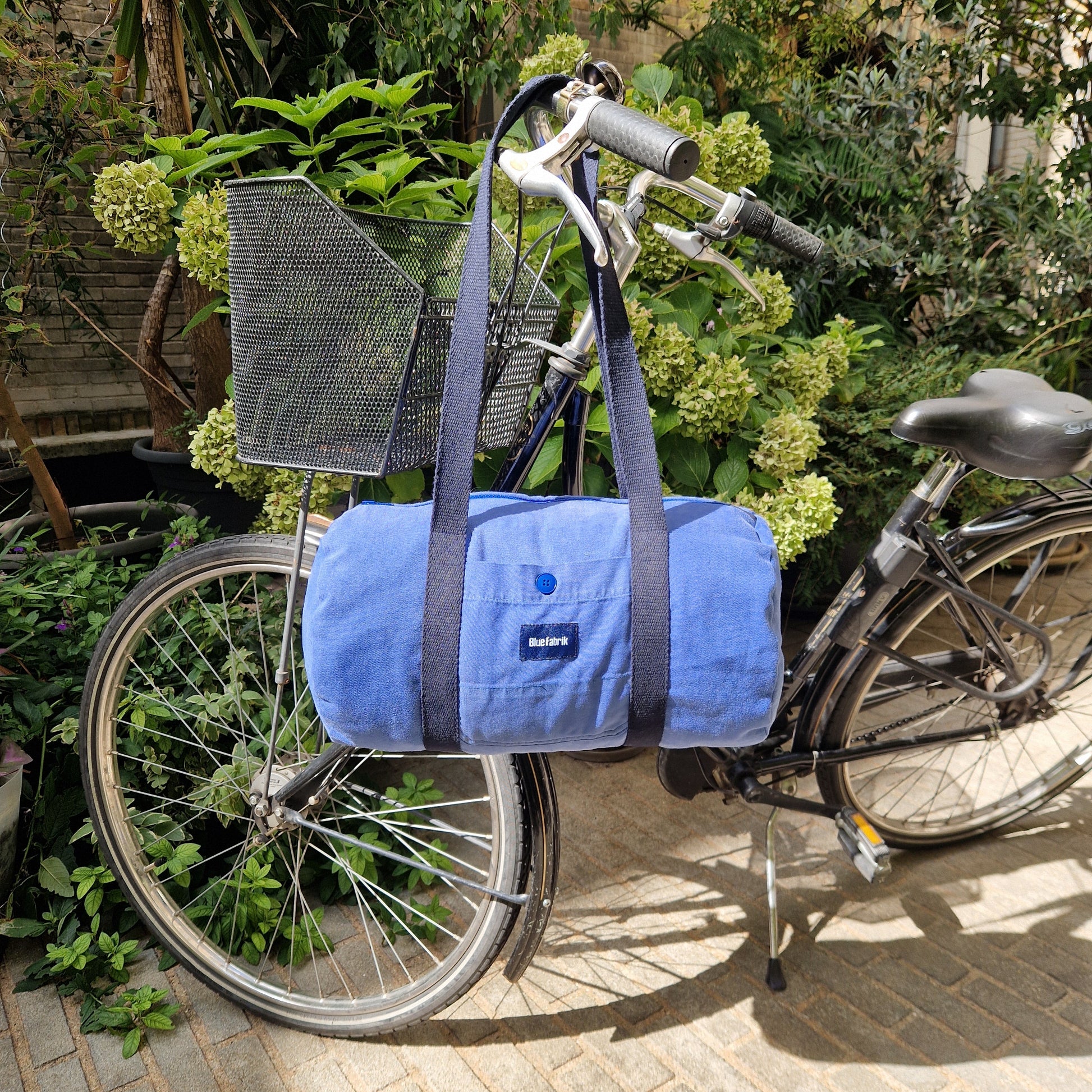 Sac Bowling medium Bleu & Bleu marine, doublure unie - Blue Fabrik