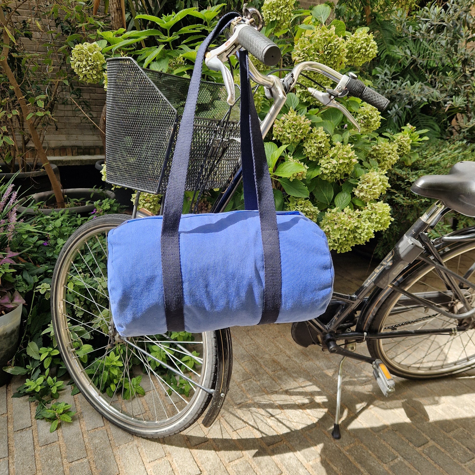 Sac Bowling medium Bleu & Bleu marine, doublure unie - Blue Fabrik