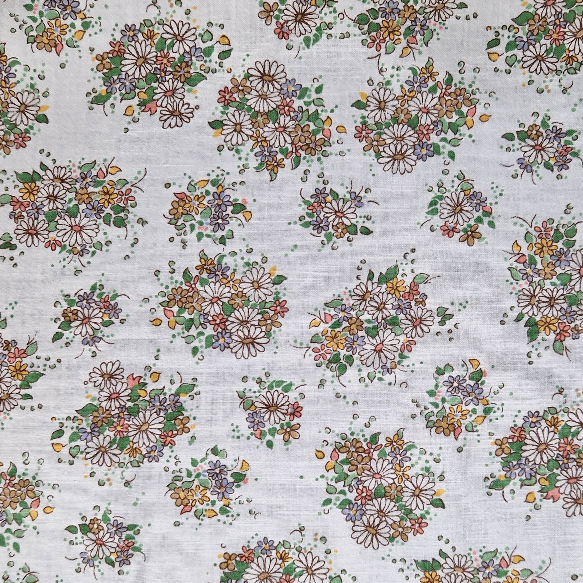 Sac Cabas Bleu & Vert Sapin, doublure à petites fleurs - Blue Fabrik