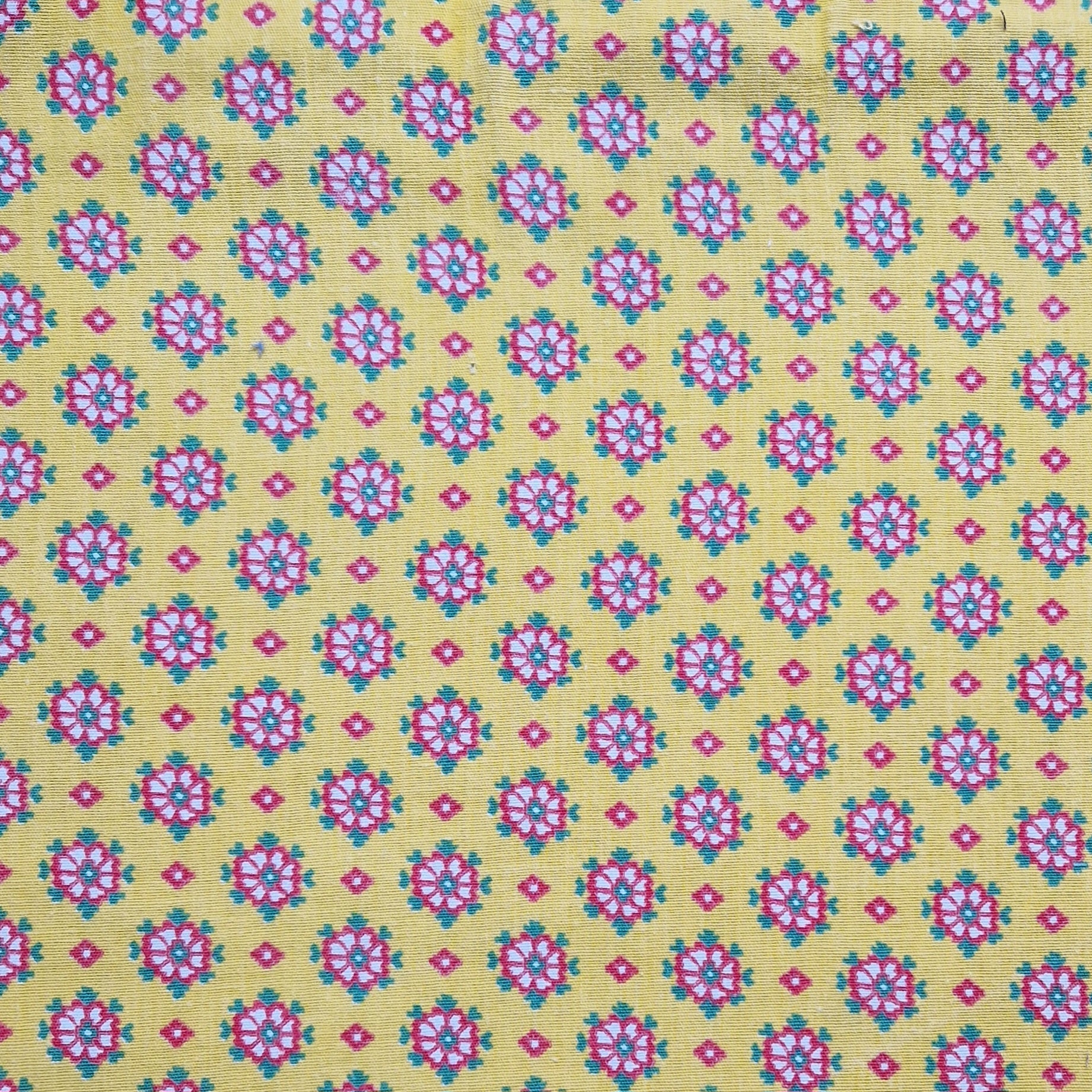 Sac Cabas Bleu & Vert Sapin, doublure jaune à fleurs vertes et roses - Blue Fabrik