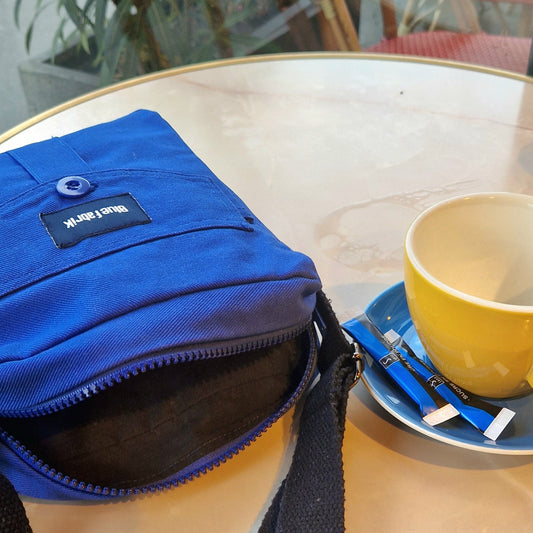 Sacoche BL - MUN - 104 - Anses Bleu marine - Blue Fabrik