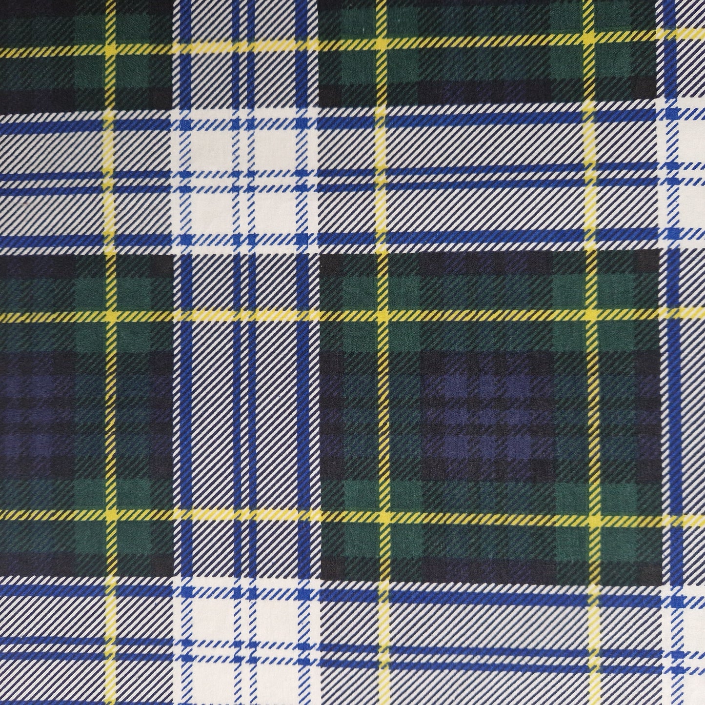 Sac Mini Bowling Vert & Ecru, doublure écossaise - Blue Fabrik