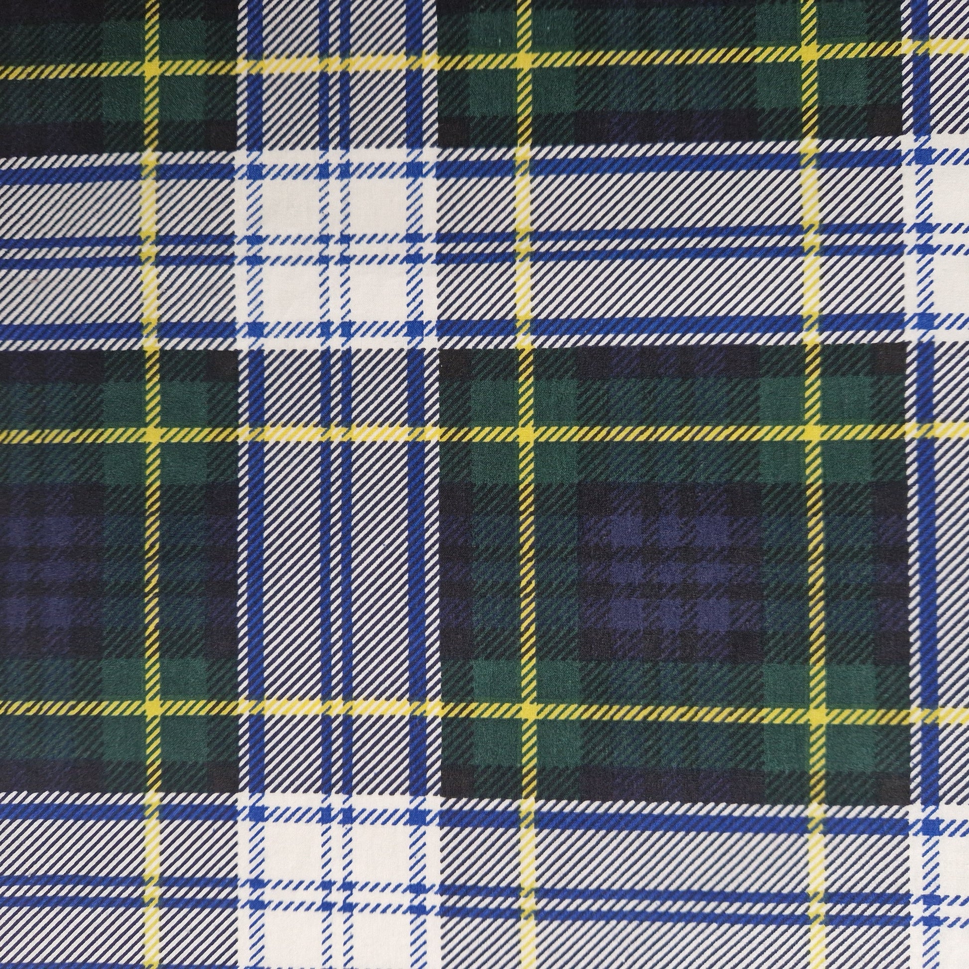 Sac Mini Bowling Vert & Ecru, doublure écossaise - Blue Fabrik